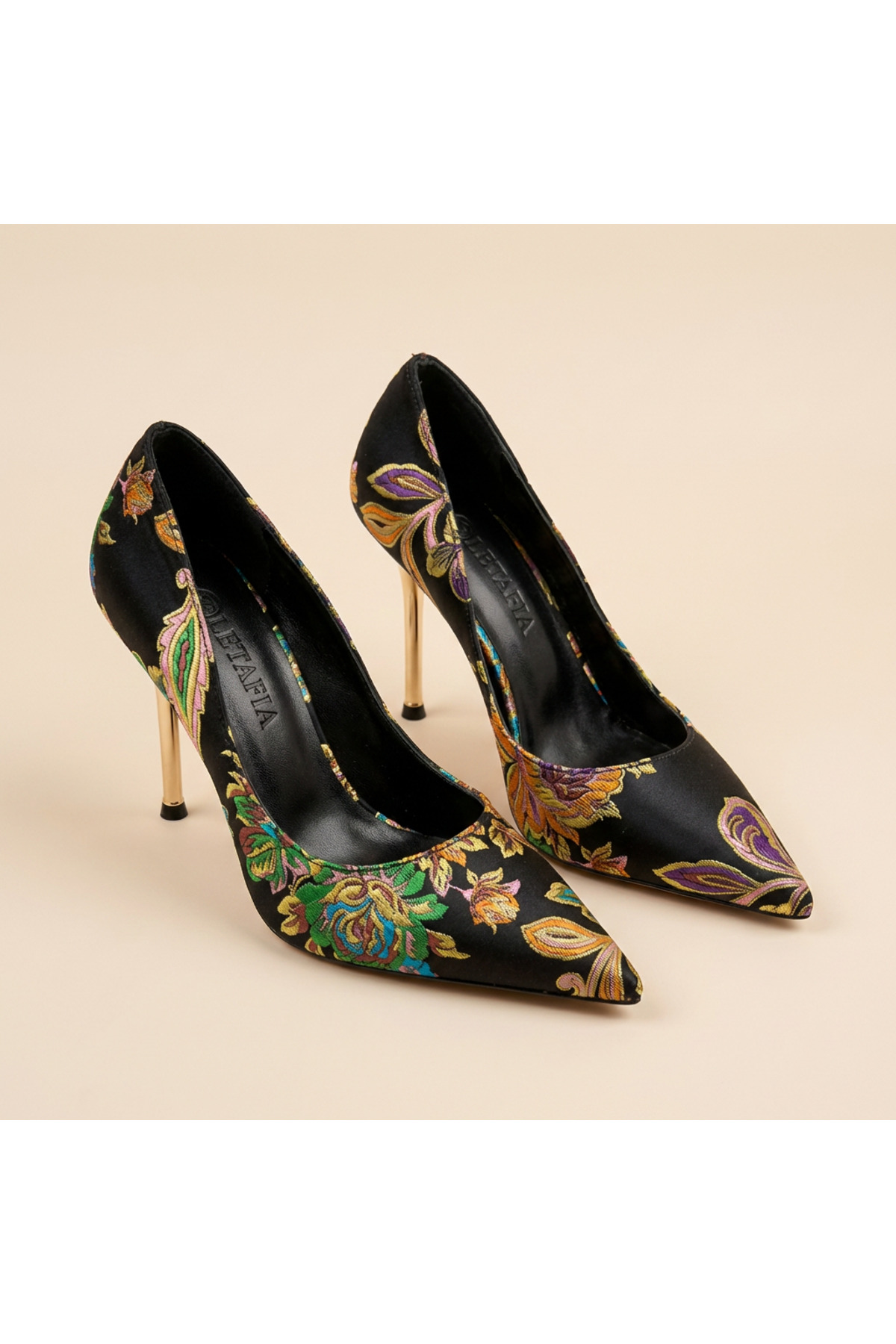 Letafia  Valley Etnik Desen Arkası Kapalı Topuklu Ayakkabı - Görsel 8