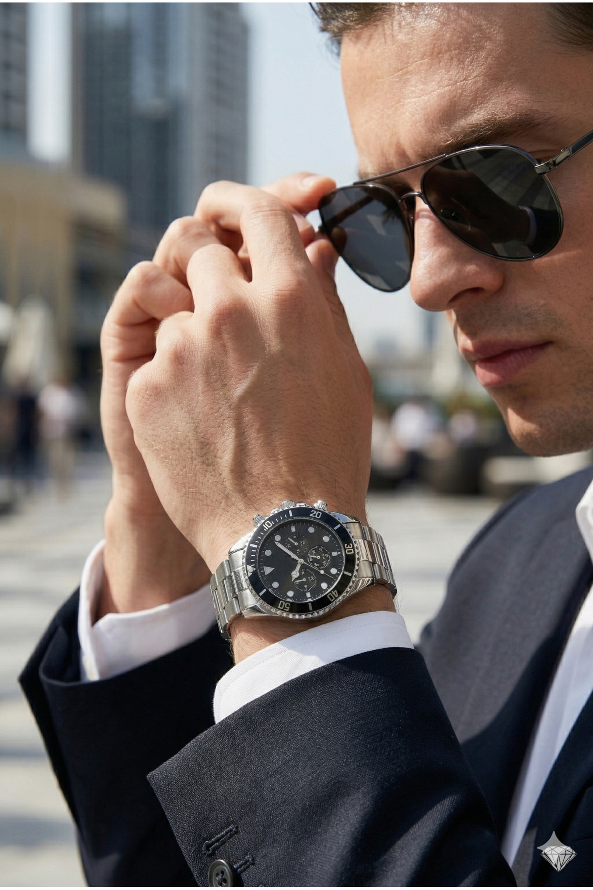 Güncel Vitrin  Gümüş Çelik Kasa Erkek Kol Saati - Görsel 6