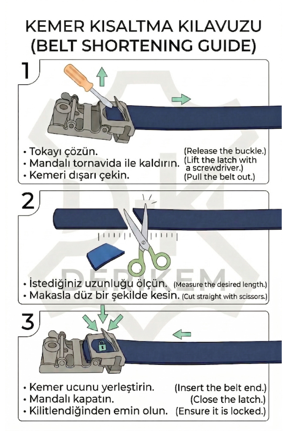 derikem  Otomatik Tokalı Deliksiz %100 Hakiki Manda Derisi Klasik Erkek Kemeri Siyah - Görsel 9
