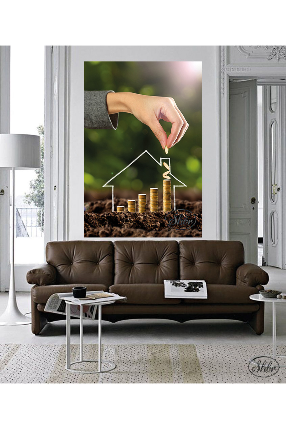 Single Vertical Canvas Painting Real Estate Agent, Real Estate Office, Construction, Gyo, Decorative Canvas Wall Table