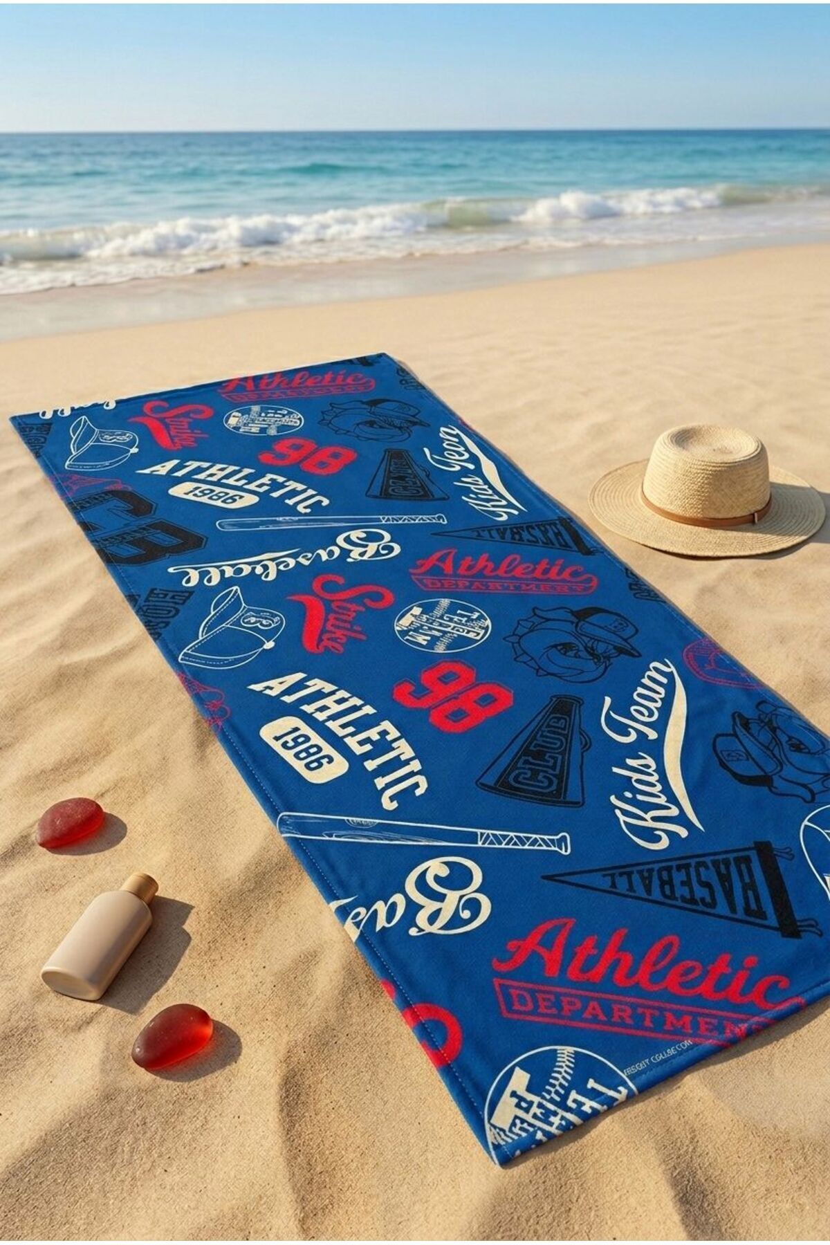 Game Day Blue Beach Towel 70 x 150 cm