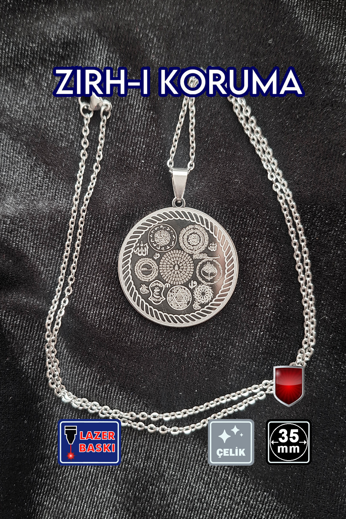 🙏Armor Protection (EVIL EYE SPELL PROTECTION TALISMAN) Steel Necklace 🎨 Silver Color