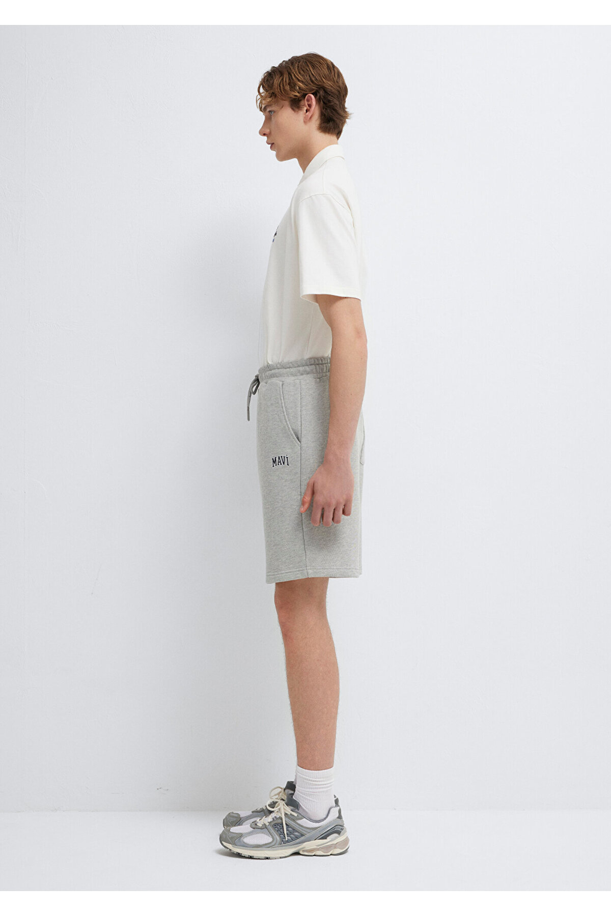 Mavi  Logo Baskılı Gri Şort 0410224-80018 - Görsel 4