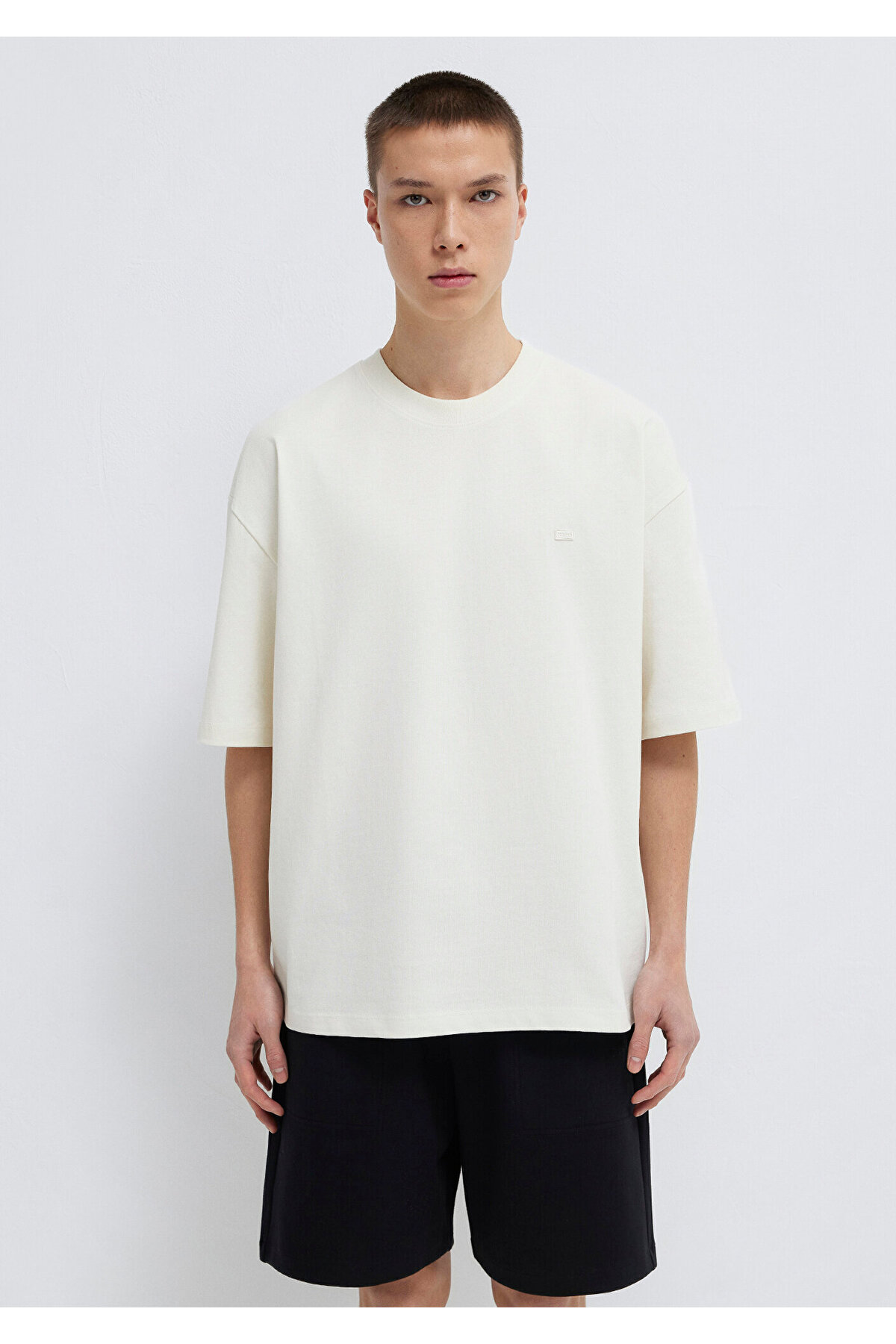 Mavi  Erkek M0613188-71610 Kısa Kol Logo Tişört Mistik Toz Yeşil Yeşil - Görsel 4