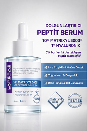 LAPERAS Peptit Serum Matrixyl 3000® %10 Hyaluronik Asit %1 Dolgunlaştırıcı Ne...