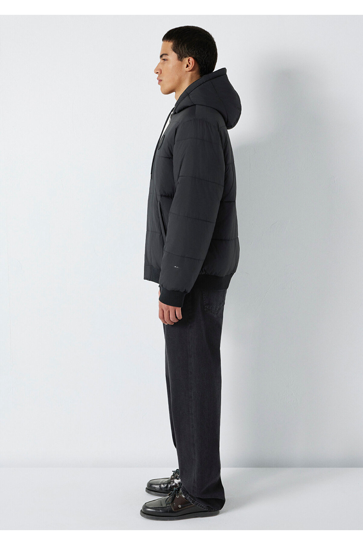 Mavi  Çift Taraflı Kapüşonlu Siyah Mont 0110770-71379 - Görsel 6