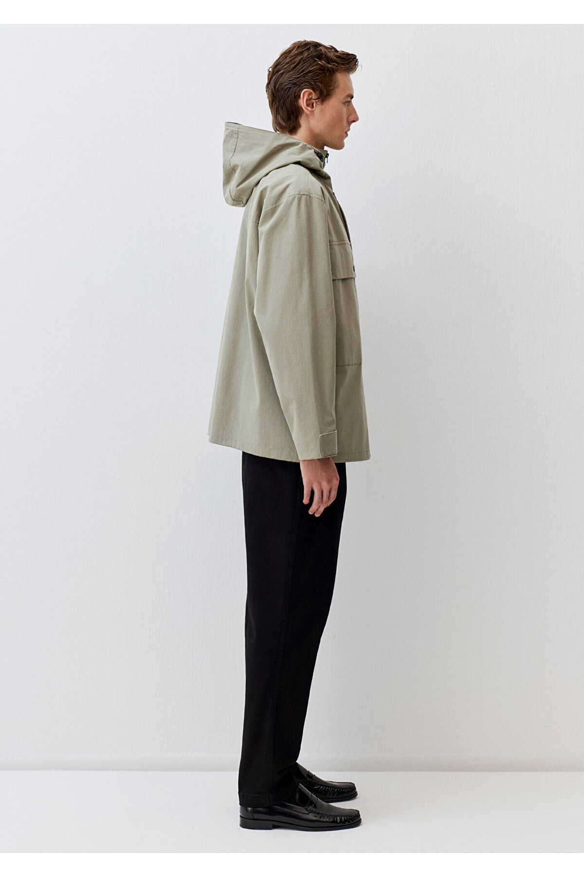 Mavi  Kapüşonlu Yeşil Ceket Oversize / Geniş Kesim 0110365-71484 - Görsel 6