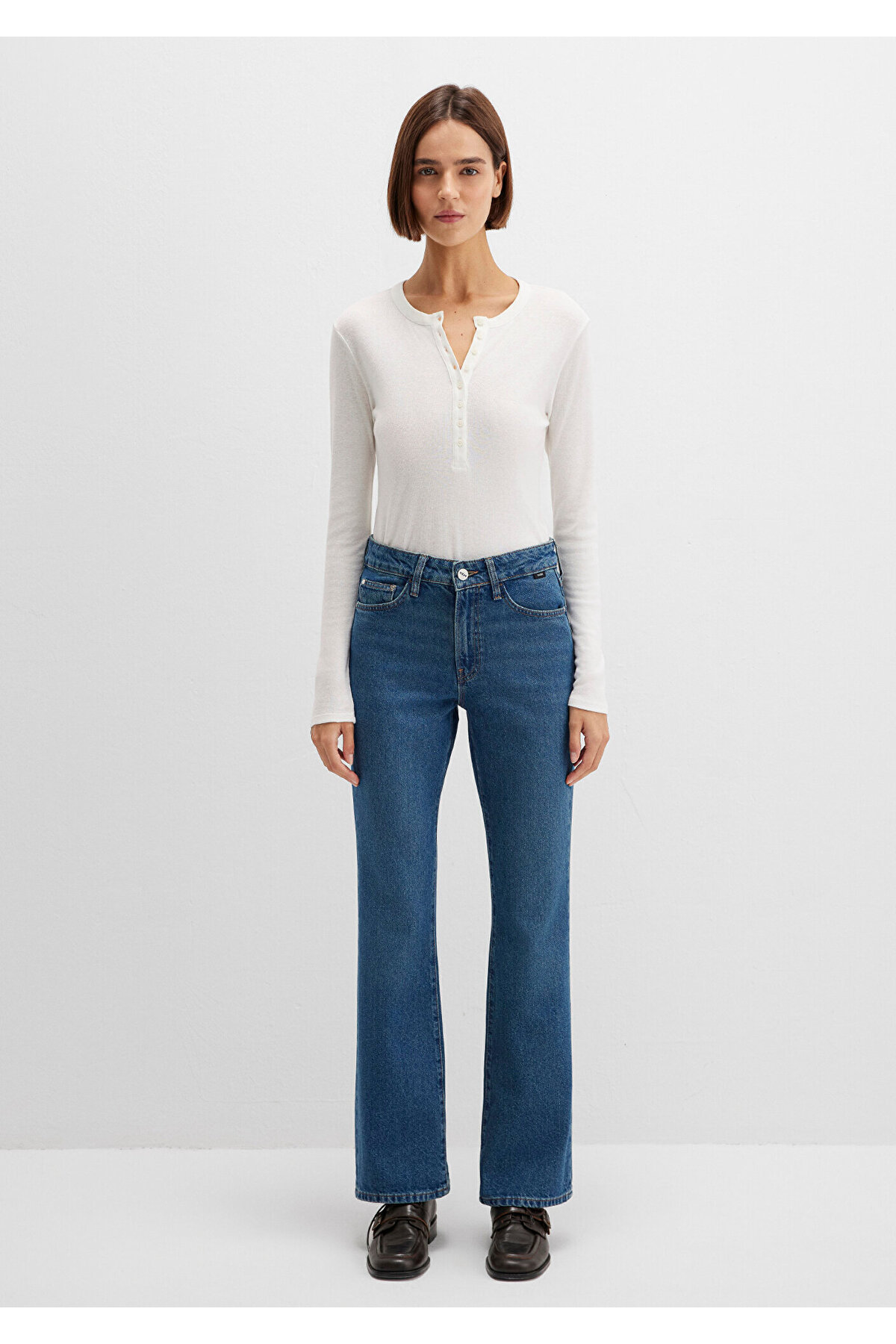 Mavi  Miav Jeans 90lar Gölgeli Koyu Jean Pantolon 1010299-91180 - Görsel 4