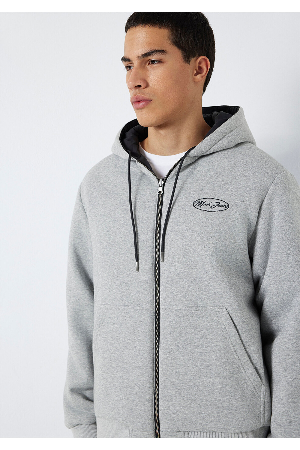 Mavi  Çift Taraflı Kapüşonlu Siyah Mont 0110770-71379 - Görsel 2