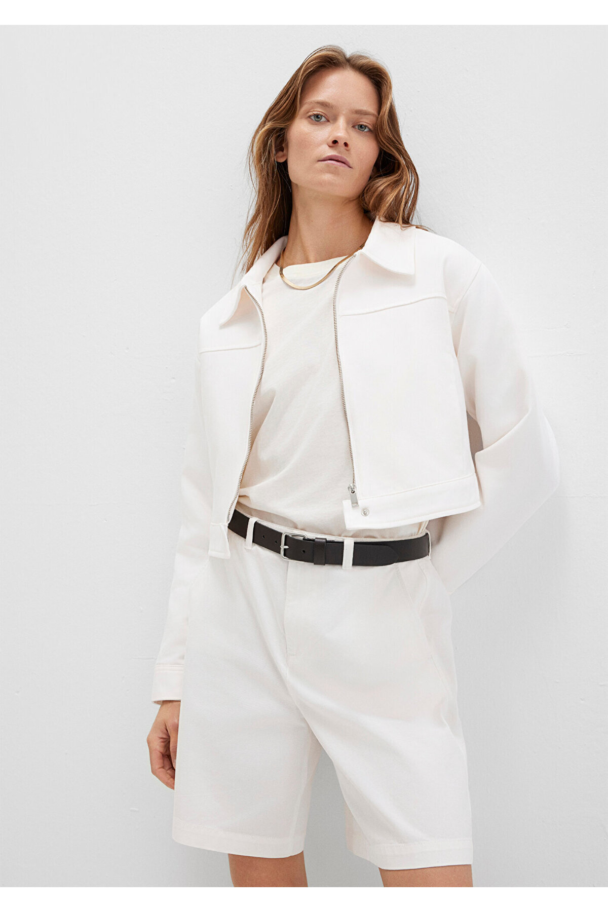 Mavi  Ekru Kısa Ceket Fitted / Vücuda Oturan Kesim 1110770-70057 - Görsel 2