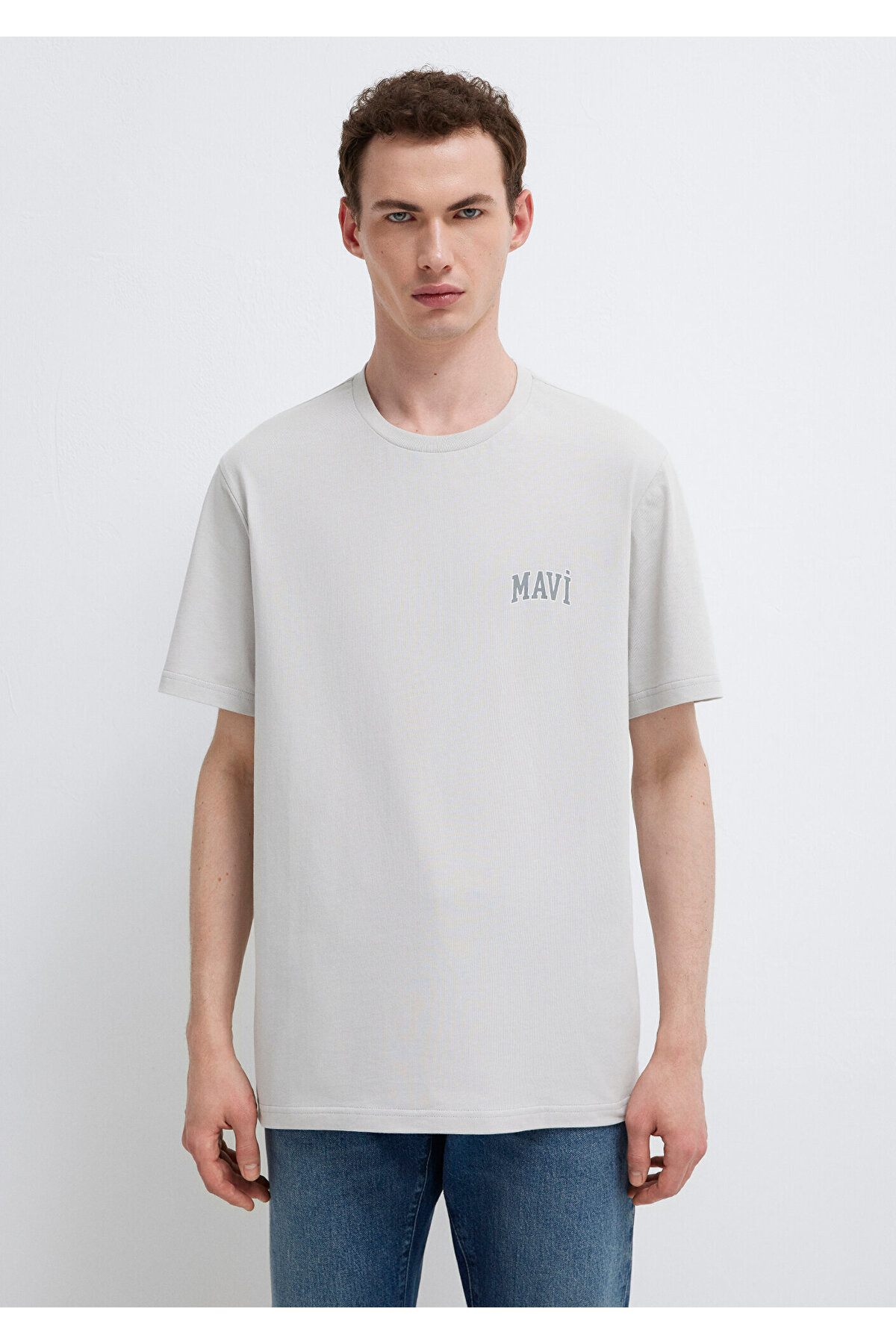 Mavi  Logo Baskılı Gri Tişört Regular Fit / Normal Kesim 0611714-70074 - Görsel 3