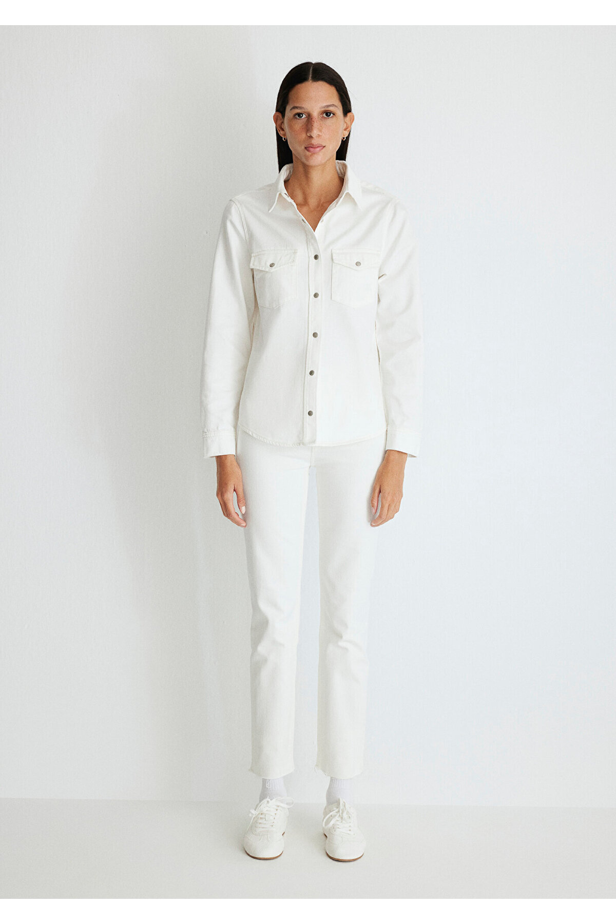 Mavi  Merida Real Blue Kırık Beyaz Jean Gömlek Fitted / Vücuda Oturan Kesim 1210662-86491 - Görsel 2