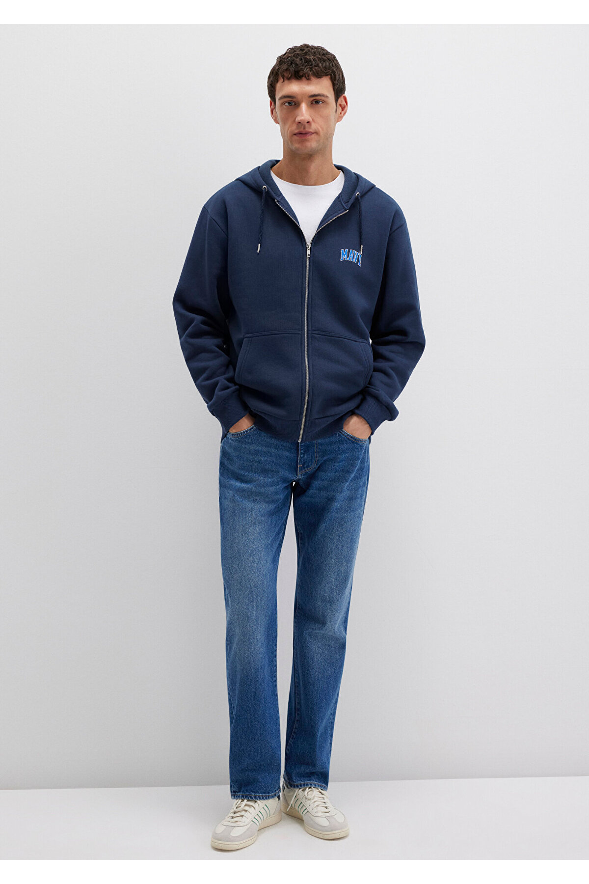 Mavi  Logo Baskılı Fermuarlı Lacivert Sweatshirt 0611715-70490 - Görsel 2