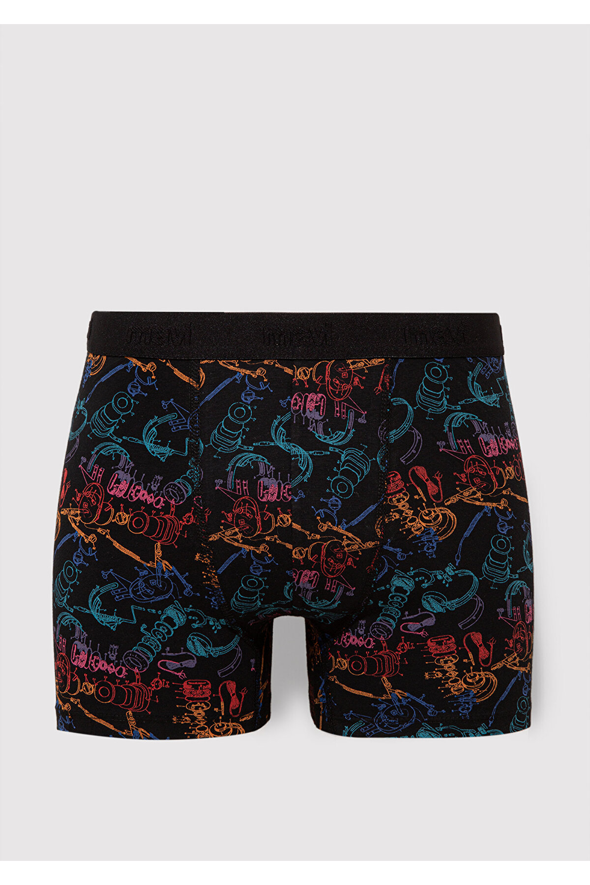 Mavi  Baskılı Siyah Boxer 0911374-900