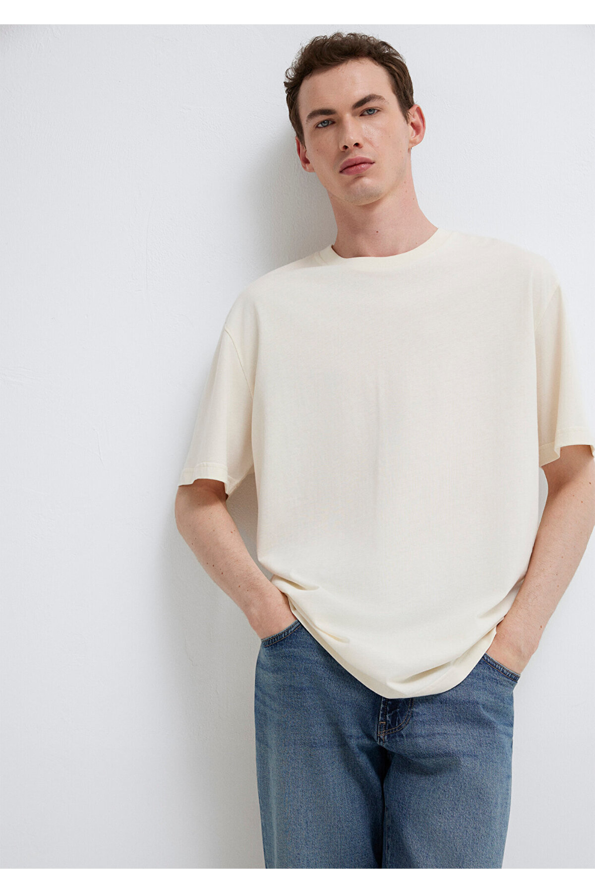 Mavi  2li Erkek Basic Tişört Loose Fit / Bol Rahat Kesim 0612317-70251 - Görsel 3