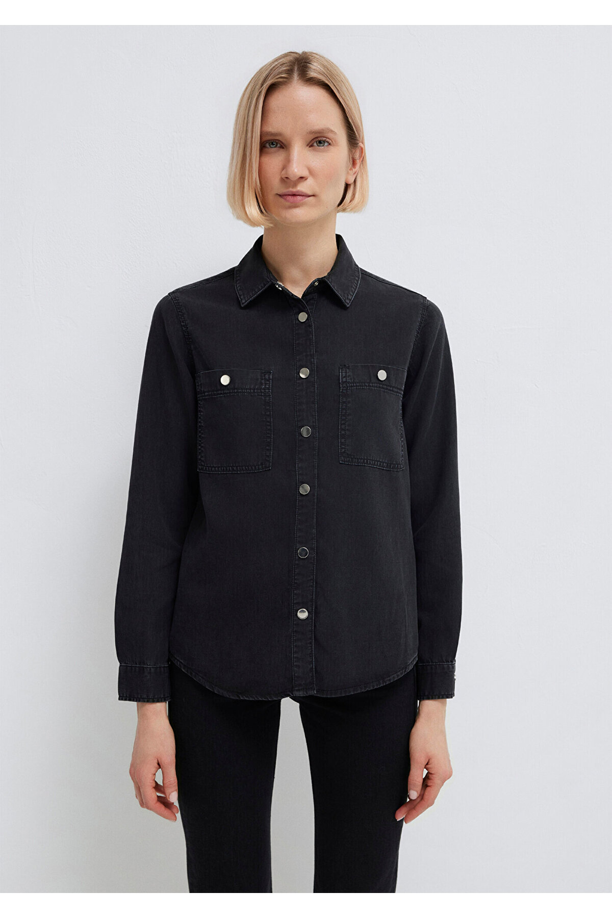 Mavi  Betty Gold Klasik Antrasit Jean Gömlek Fitted / Vücuda Oturan Kesim 1210818-87811 - Görsel 4