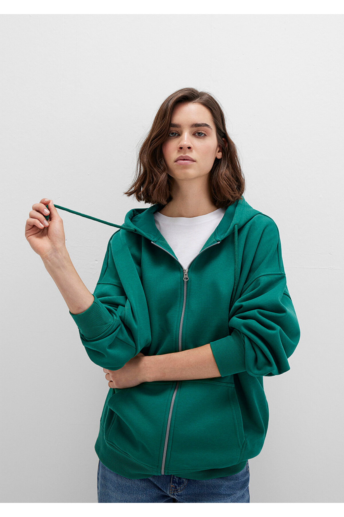 Mavi  Kapüşonlu Fermuarlı Yeşil Sweatshirt 1610221-71874
