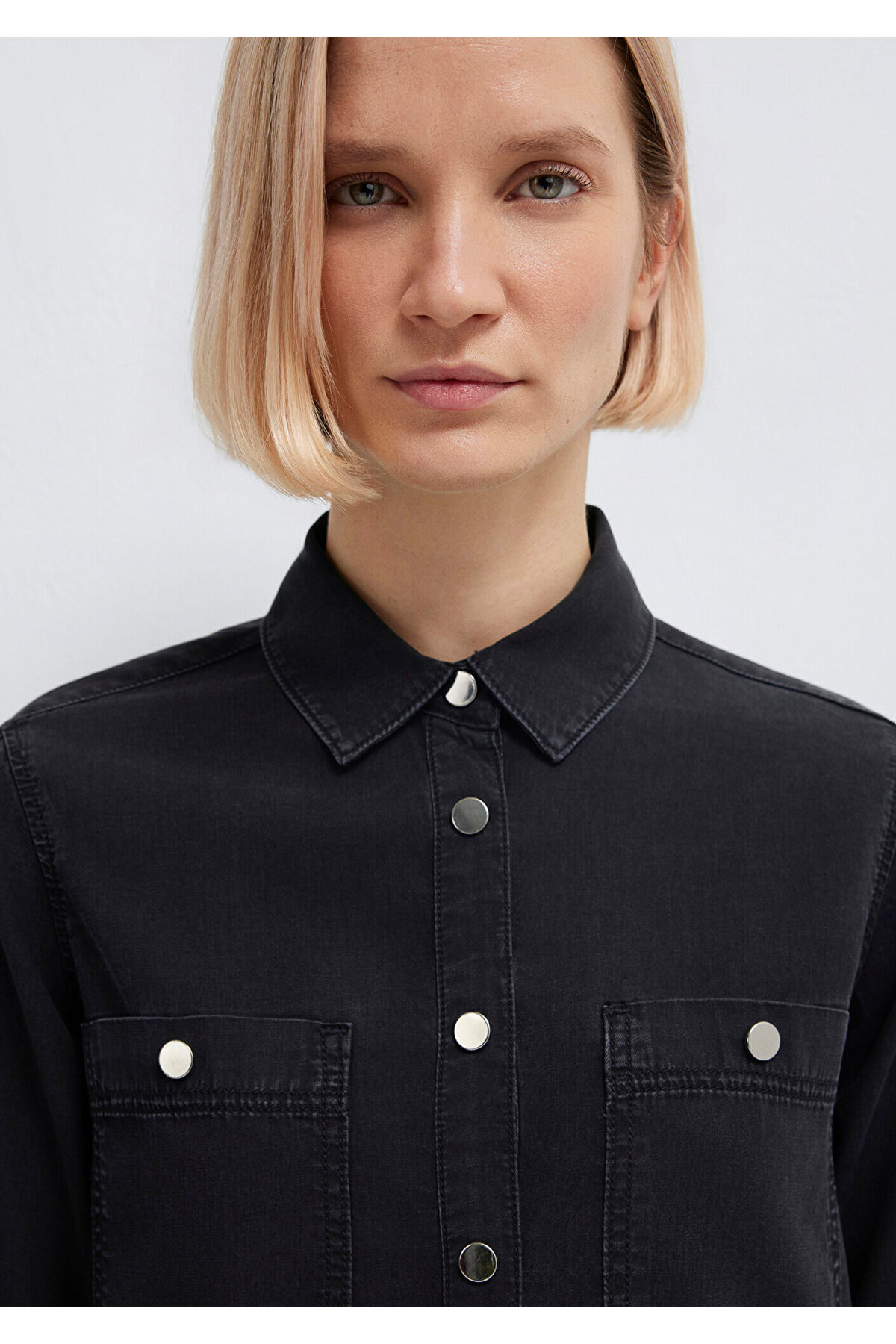 Mavi  Betty Gold Klasik Antrasit Jean Gömlek Fitted / Vücuda Oturan Kesim 1210818-87811 - Görsel 7