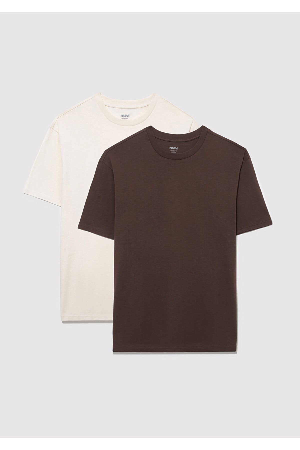 Mavi  2li Erkek Basic Tişört Loose Fit / Bol Rahat Kesim 0612317-70251