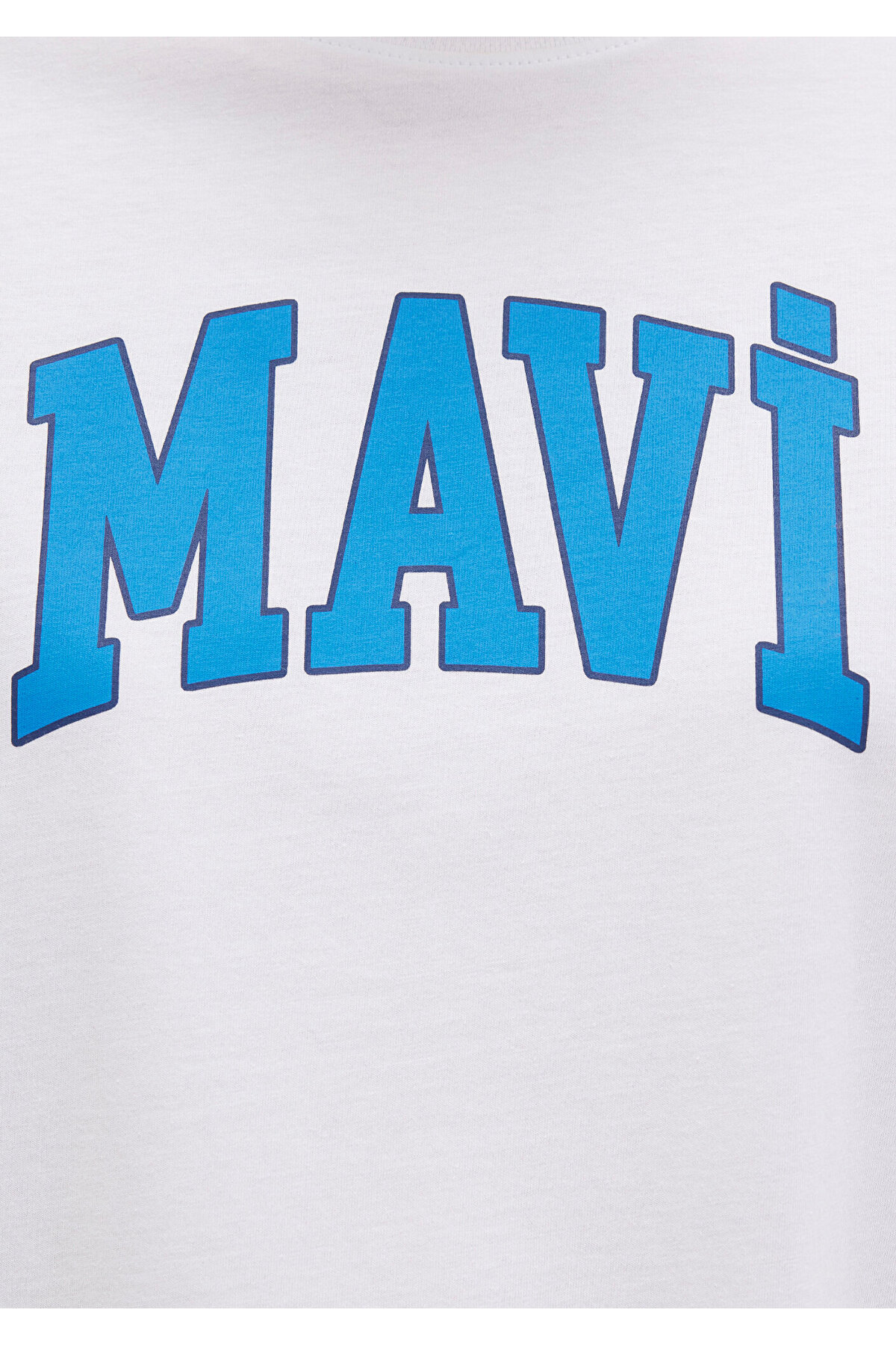 Mavi  Logo Baskılı Beyaz Tişört Oversize / Geniş Kesim 1600843-70000 - Görsel 6