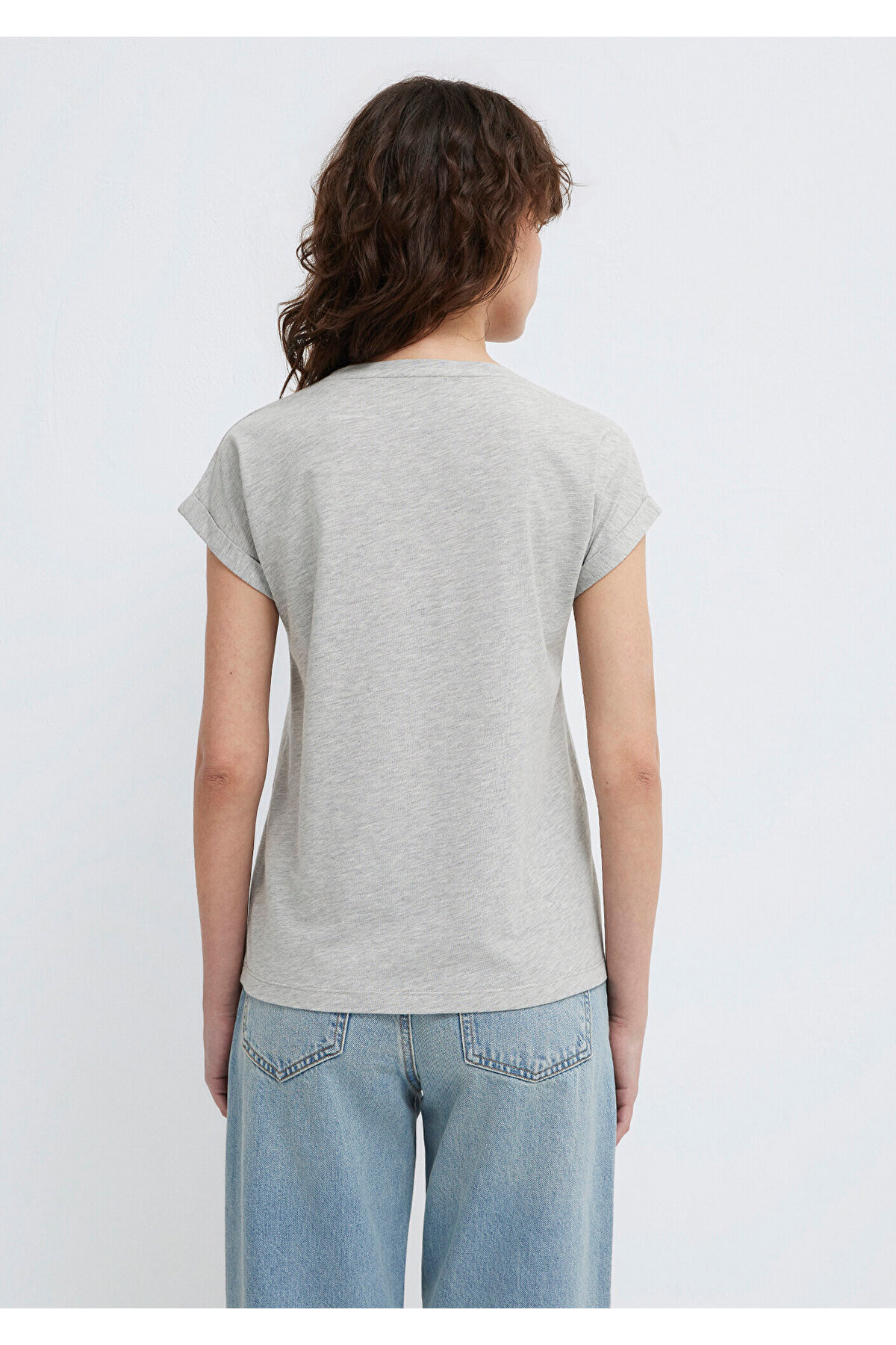 Mavi  Logo Baskılı Gri Tişört Loose Fit / Bol Rahat Kesim 166422-25702 - Görsel 5