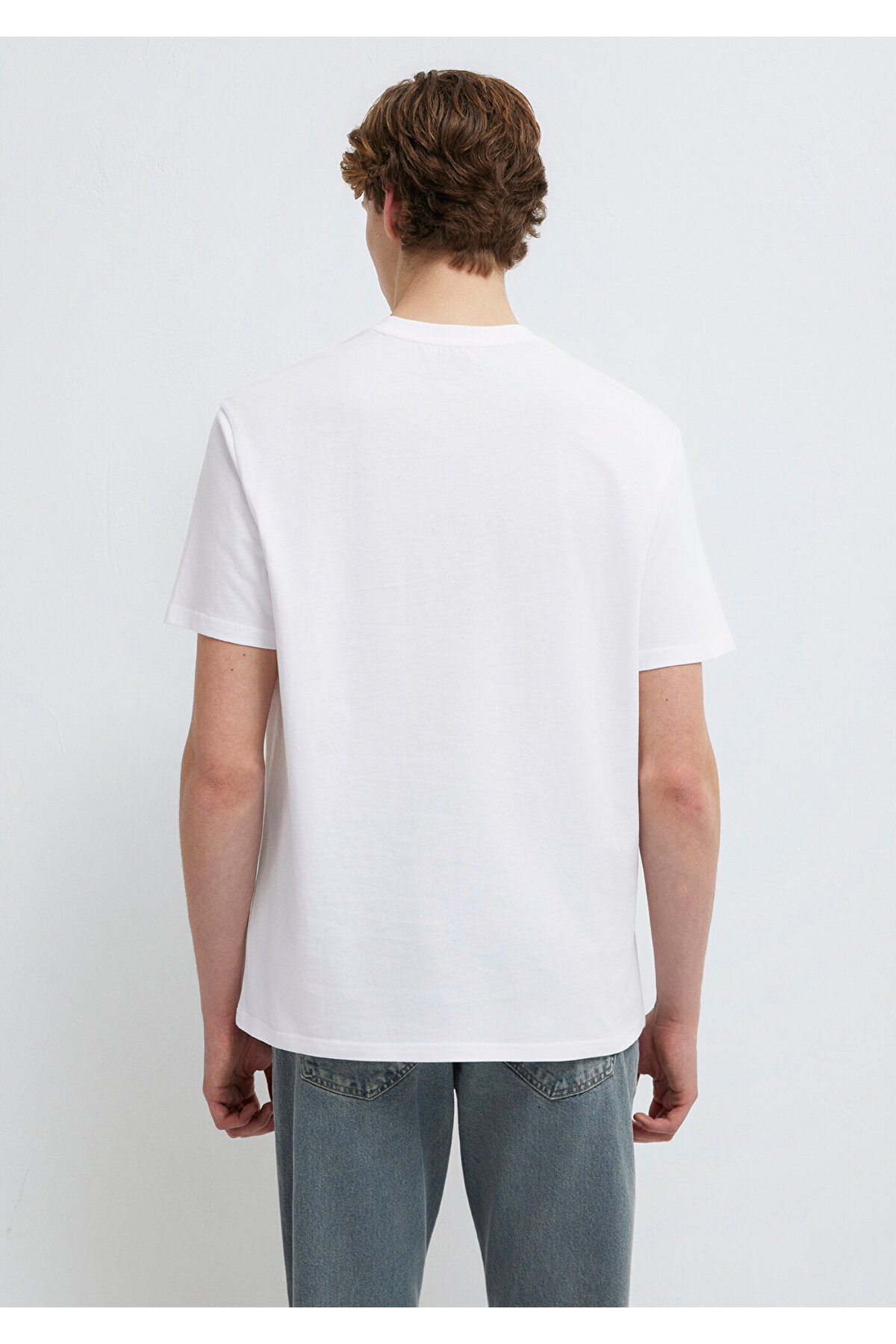 Mavi  Logo Baskılı Beyaz Tişört Loose Fit / Bol Rahat Kesim 0610100-620 - Görsel 6