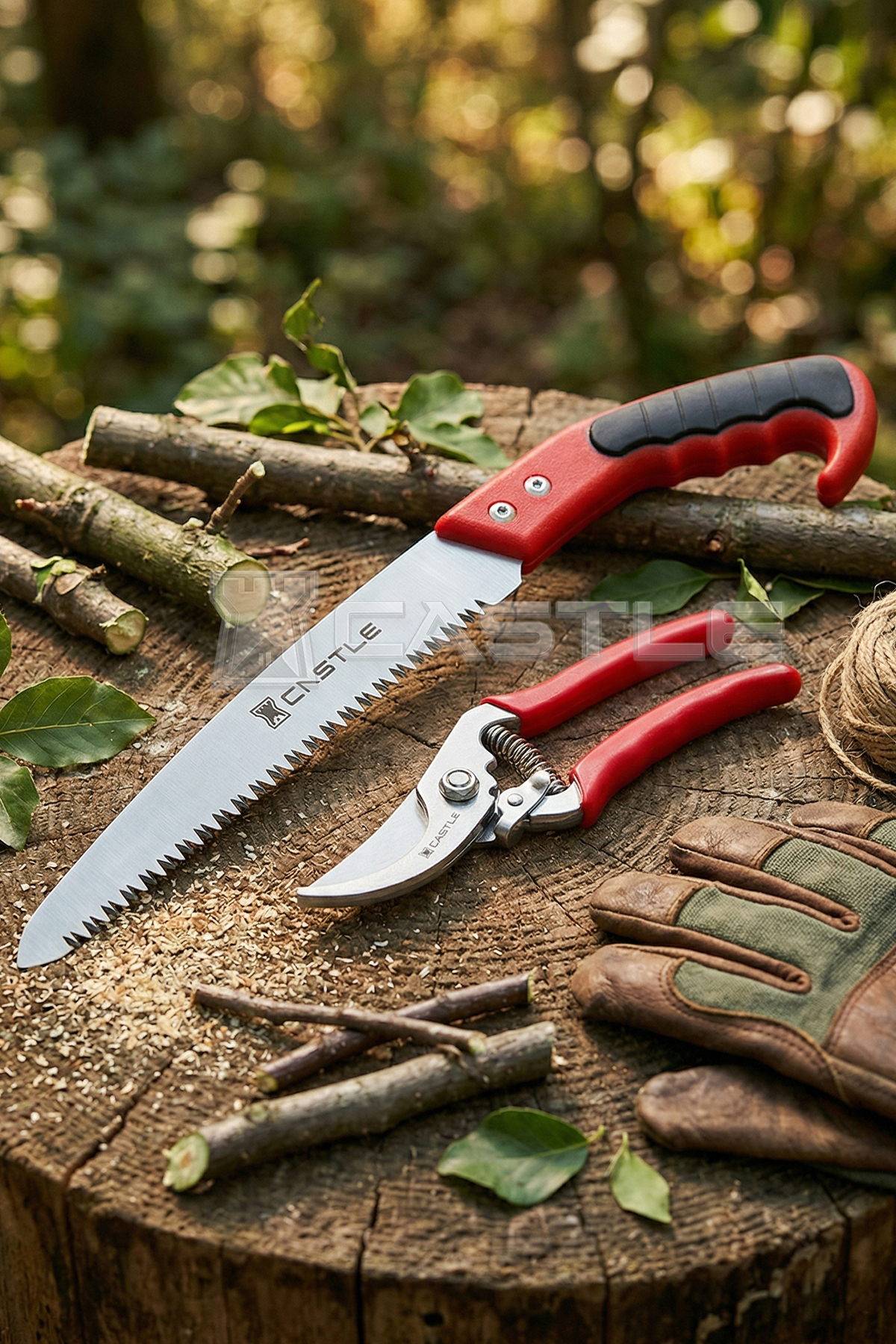 Castle CST-13XPruning Set of 2 Pruning Shears Pruning Saw Vineyard Garden Tree Branch Pruning Shears