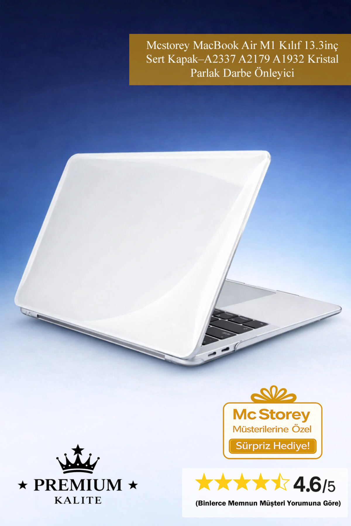 MacBook Air M1 Case 13.3inch Hard Cover– A2337 A2179 A1932 Crystal Shiny Anti-Shock +USB Inverter