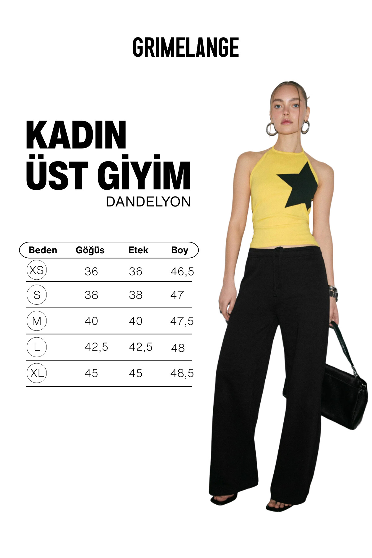 GRIMELANGE DANDELYON Kadın Yumuşak Ve Esnek Kumaşlı Askılı Yakalı Slim Fit Sarı Bluz görsel 6