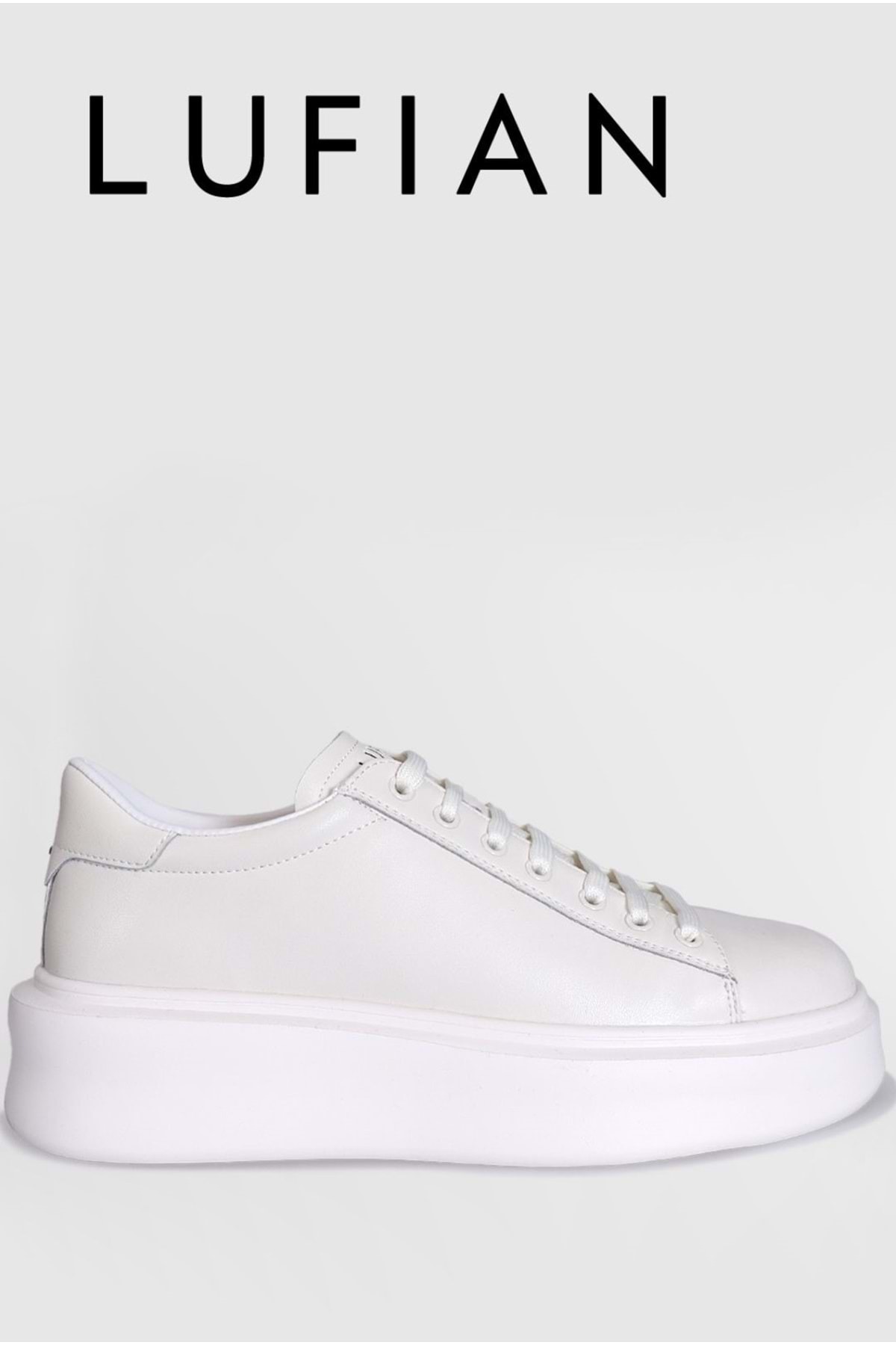 Lufian Gage Erkek Hakiki Deri Sneaker Ayakkabı BEYAZ