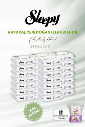 Sleepy 28 AL 25 ÖDE Natural Yenidoğan Islak Bebek Havlusu 60'lı ve Bebe Pamuğu