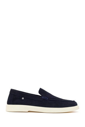 Derimod Erkek Lacivert Süet Deri Casual Loafer 26SFD707610