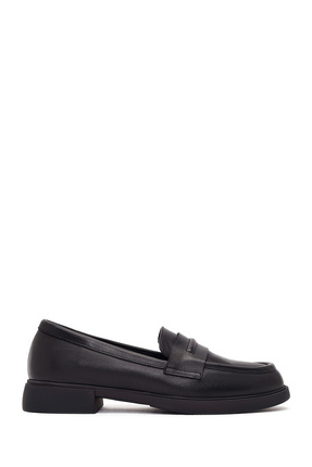 Derimod Kadın Siyah Deri Maskülen Loafer 26PFD180418