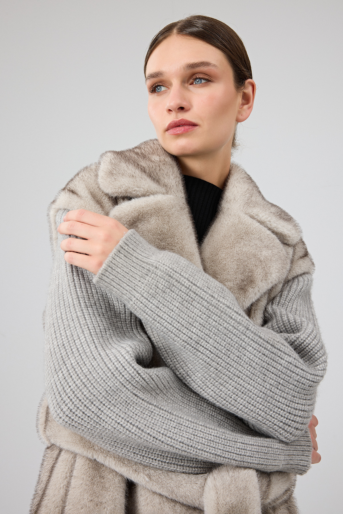 Derimod  Mirage Kadın Gri Teddy Kaban 25WGP5310FX - Görsel 8