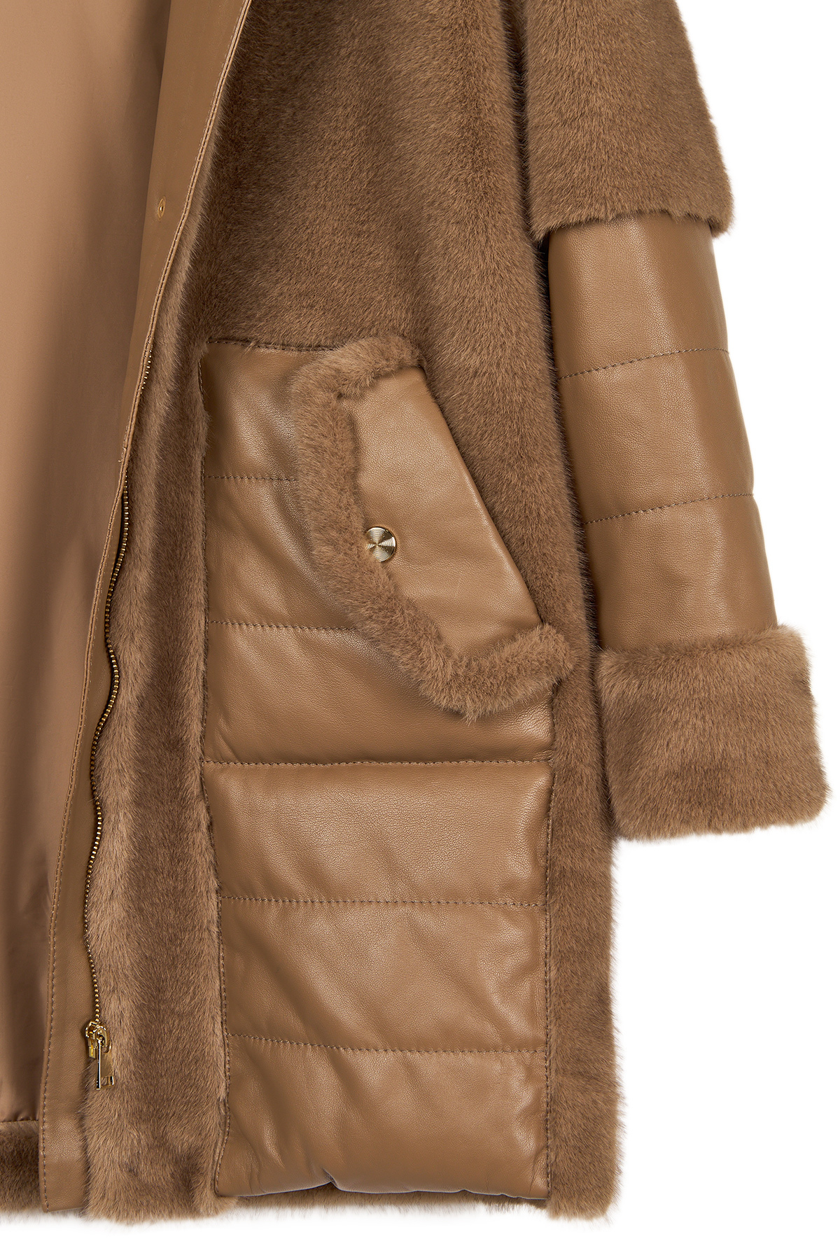 Derimod  Virginia Kadın Kahverengi Kapüşonlu Uzun Teddy Kaban 25WGP5131FF - Görsel 8