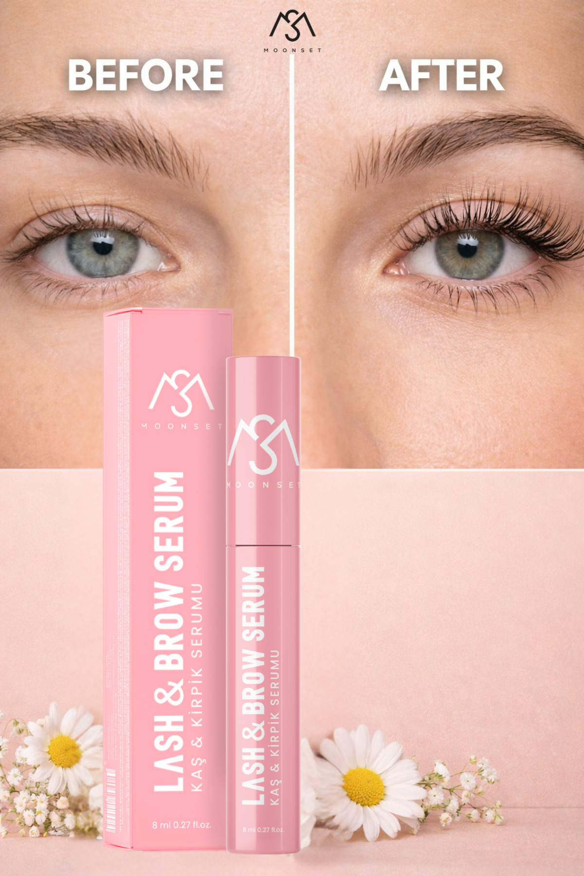 Kaş ve Kirpik Serumu – Güçlendirici, Uzatıcı ve Besleyici Vegan Bakım Serumu (8 ml) — moonsetkaşkirpik — تصویر 3 از 9