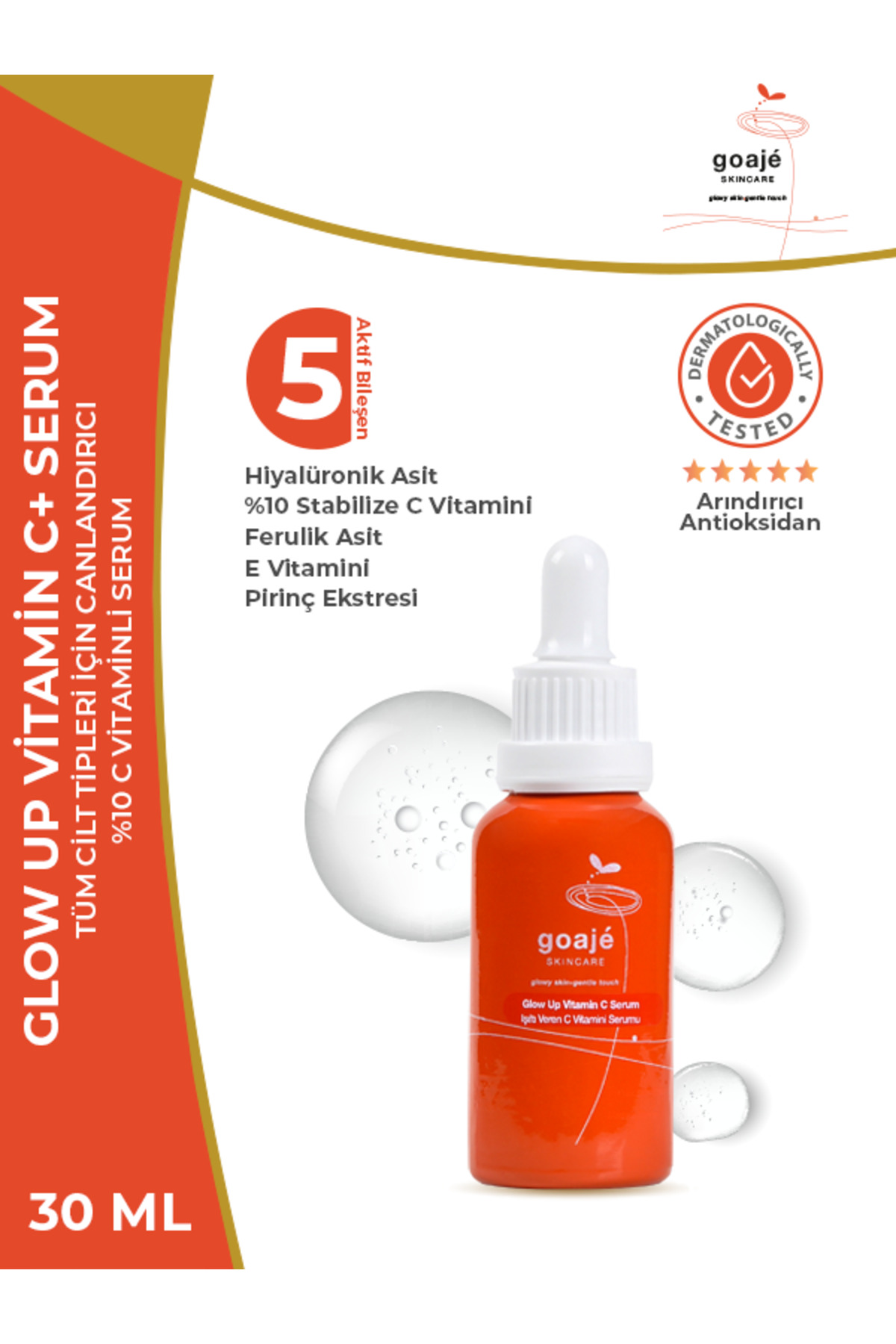 Glow Up Vitamin C+ Serum, Tüm Ciltler için Canlandırıcı %10 C Vitaminli, 30 ml — 1020 — تصویر 3 از 7