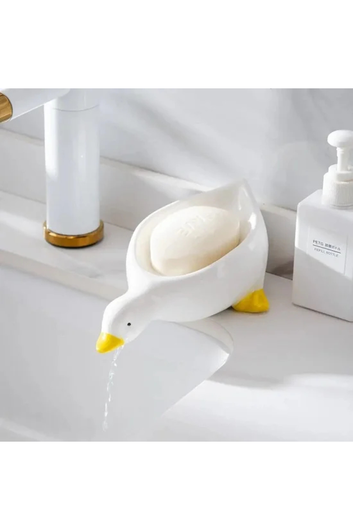 Cute Duck Solid Soap Dispenser with Water Drain