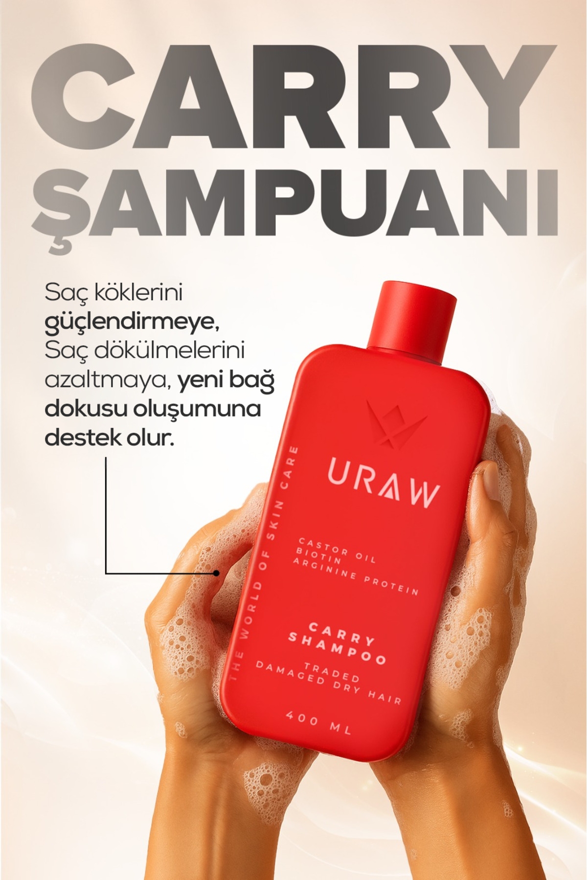 Kırmızı Şampuan | Yoğun Saç Dökülmesine Karşı Bakım Şampuan 400 ml — URW01 — تصویر 5 از 5