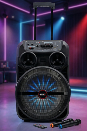 Midex MXR-280 Taşınabilir Mikrofonlu Işıklı Akülü Ses Sistemi Hoparlör (12 İn...