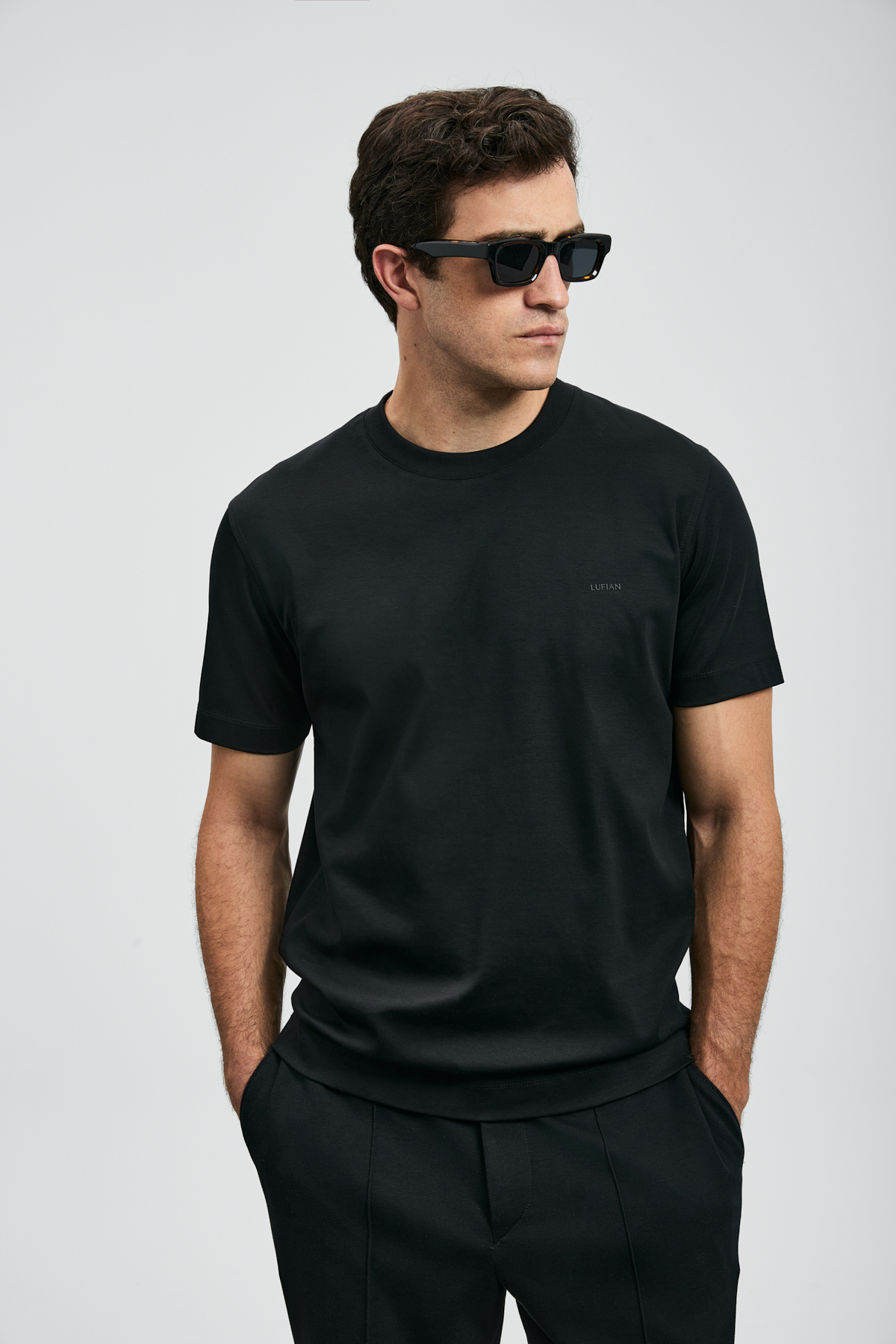 Lufian  Roland Erkek Basic Tişört Siyah - Görsel 4
