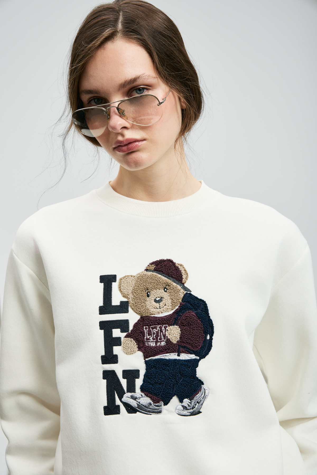 Lufian  Dıamond Kadın Örme Sweatshırt Kırık Beyaz