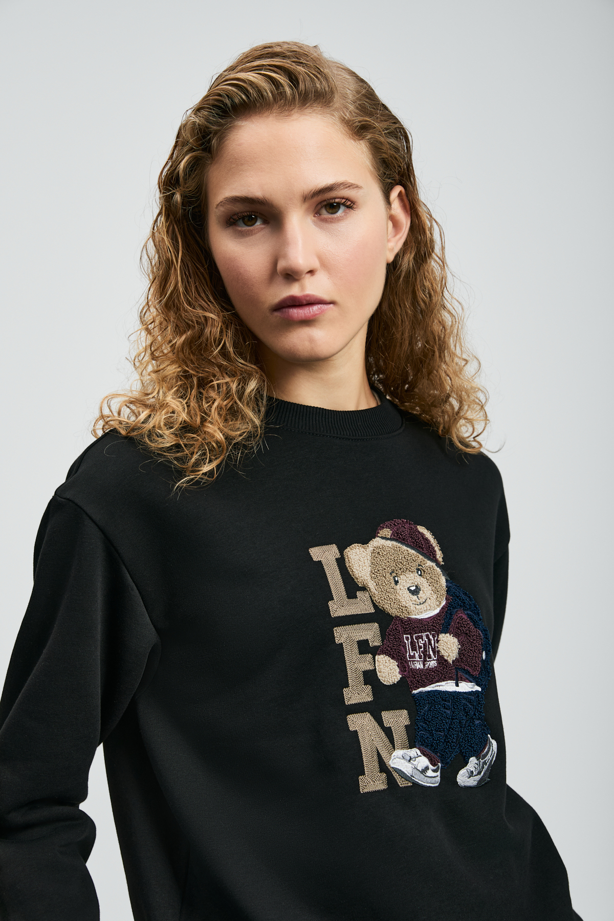 Lufian  Dıamond Kadın Örme Sweatshırt Siyah - Görsel 5
