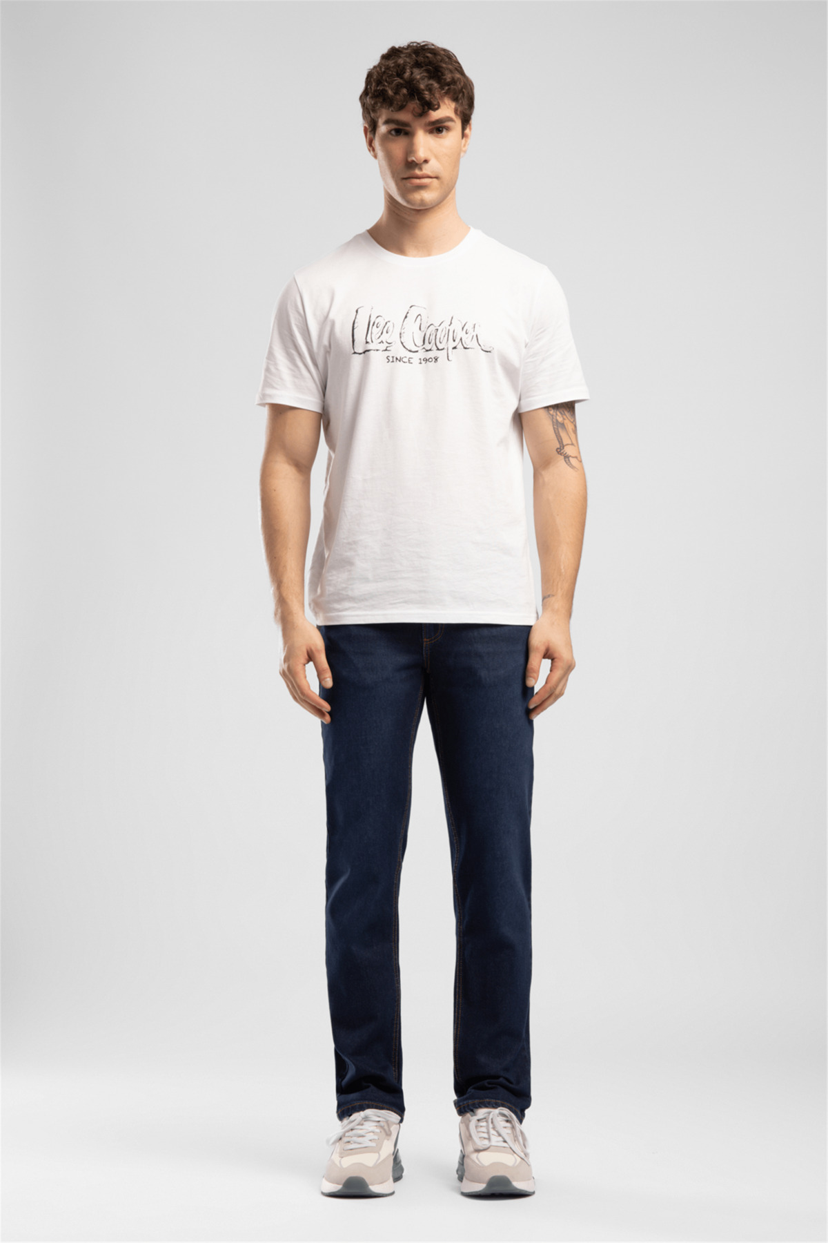 Lee Cooper Marco Erkek Slim Straight Fit Koyu Mavi Jean Pantolon