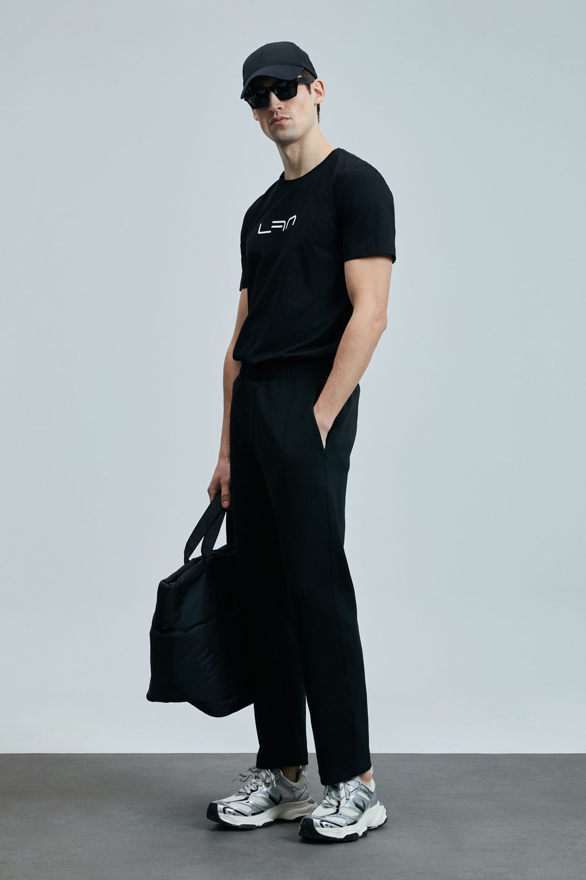 Lufian  Blaze Modern Grafik T- Shirt Siyah