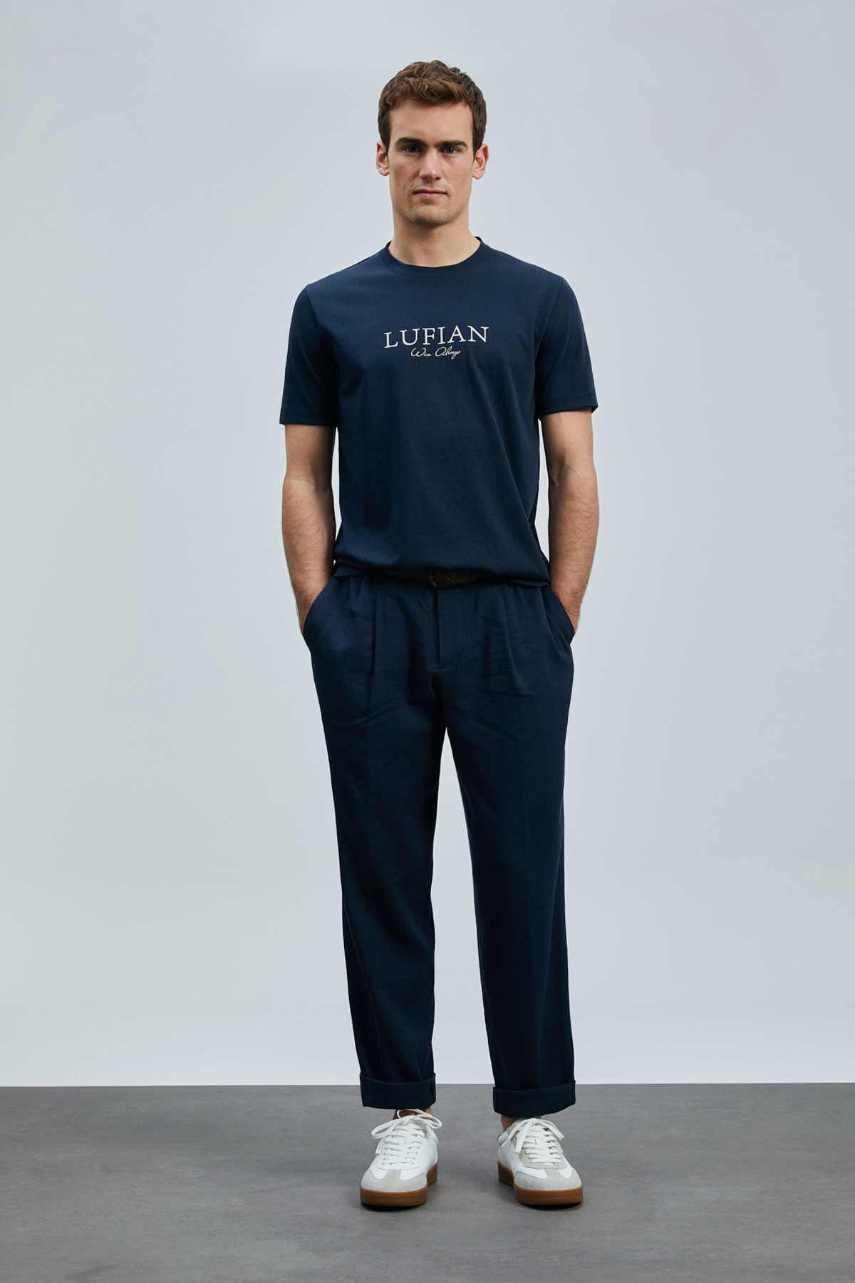 Lufian  Love Modern Grafik T- Shirt Lacivert - Görsel 4