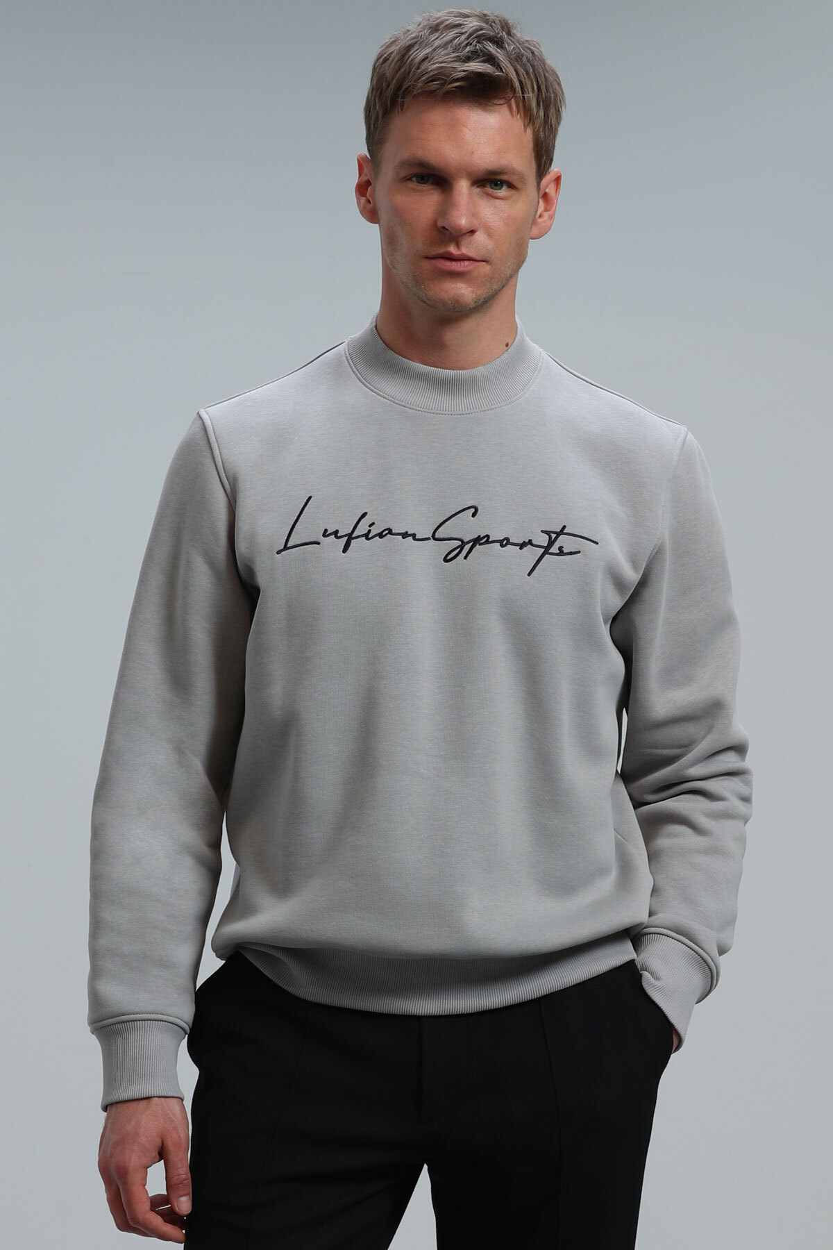 Lufian  Lowe Erkek Sweatshirt Açık Gri