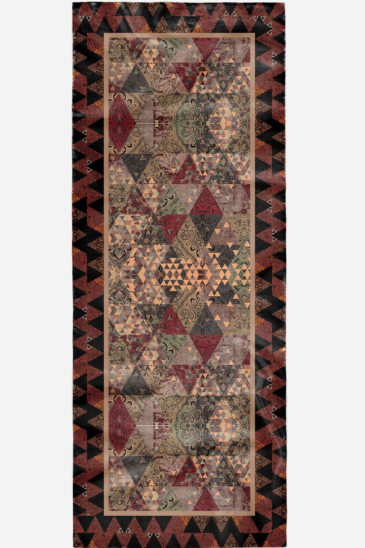 AFVENTE  Paisley Desen Kahverengi Soft Pamuk Şal - Görsel 6