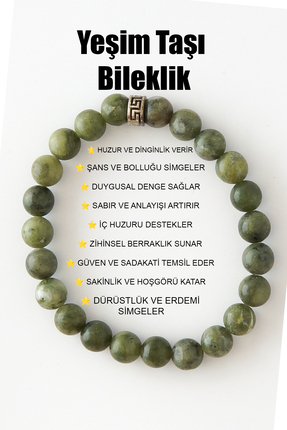 Perlavita Yeşim Taşı Sakinlik Ve Huzur Bileklik Doğal Taş