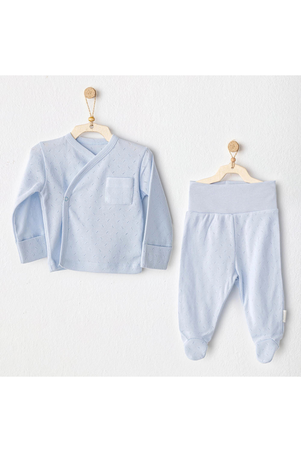 Ac25557 Side Snap Set 2-Piece Bodysuit Set Blue